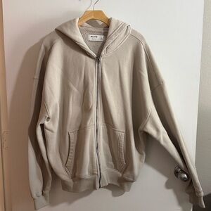 Hollister Light Tan Zip-Up Hoodie